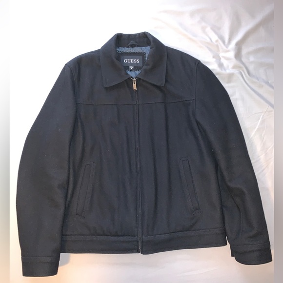 Guess Men Wool Jacket Black - Picture 1 of 8